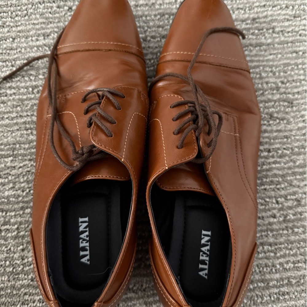 Alfani Men's Tan Leather Oxfords
